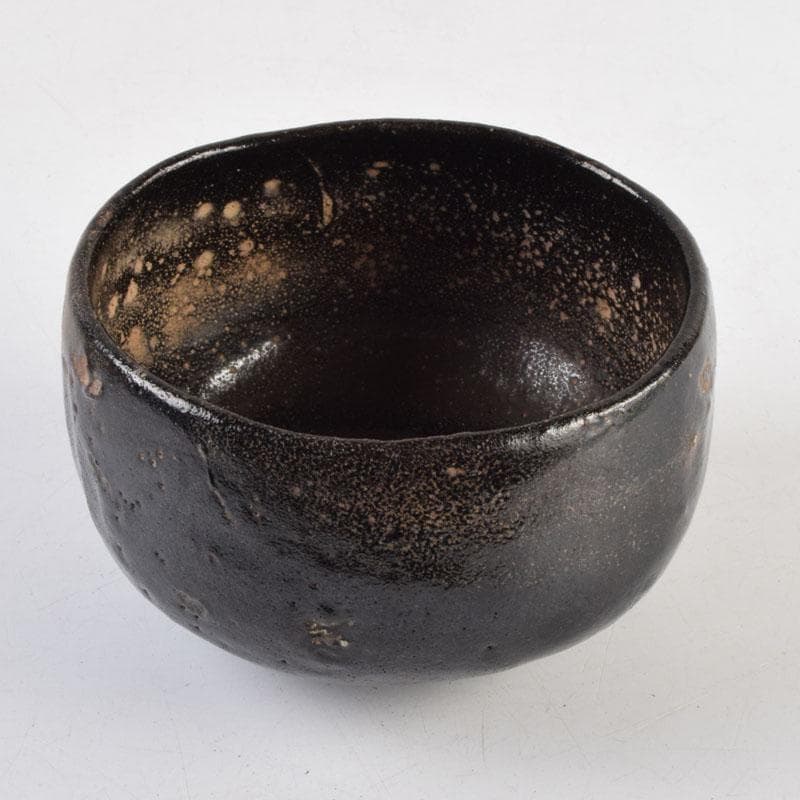 茶道具　楽吉左衛門　黒楽茶碗　時代箱付　V　9156