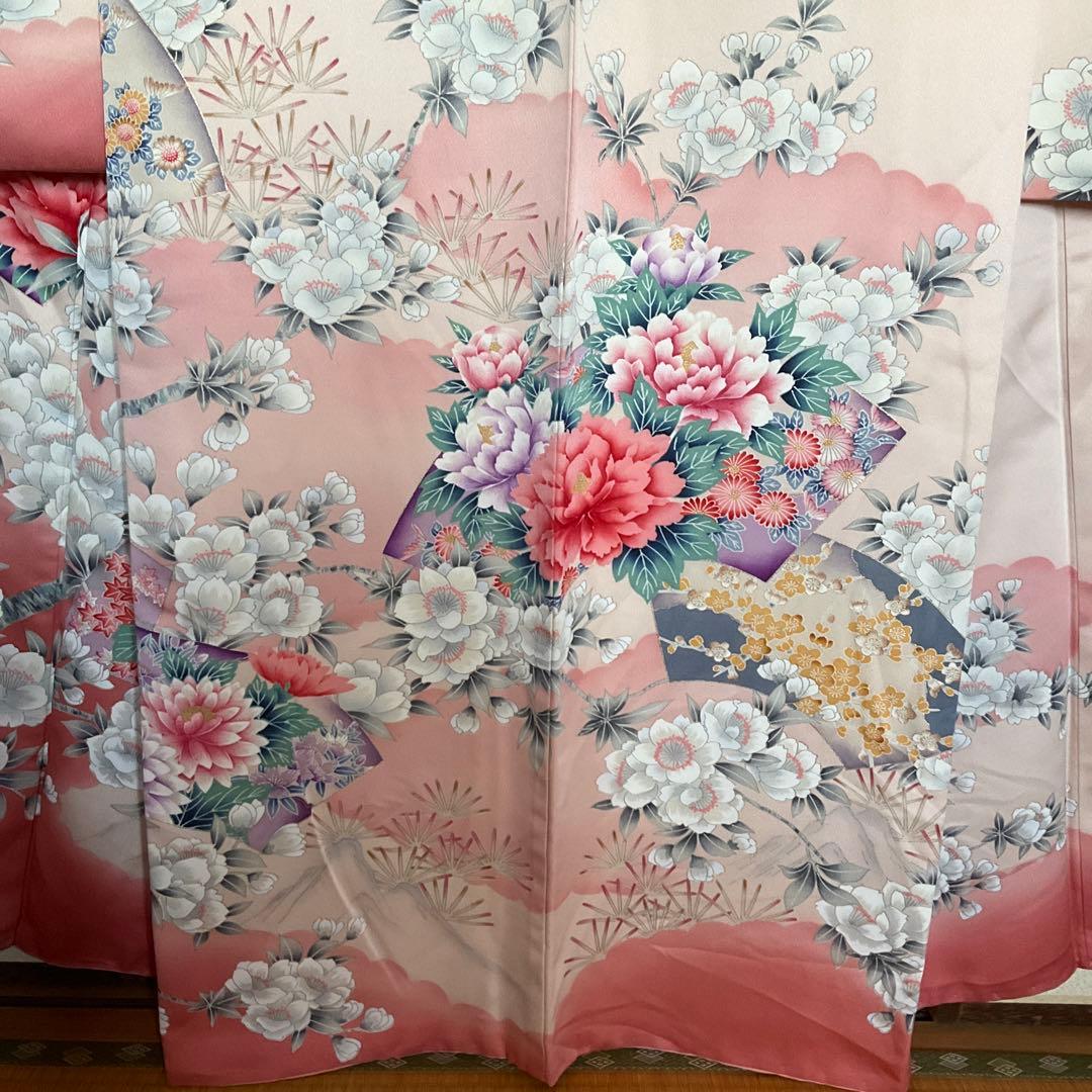 【未使用】振袖　ベビーピンク　百花繚乱
