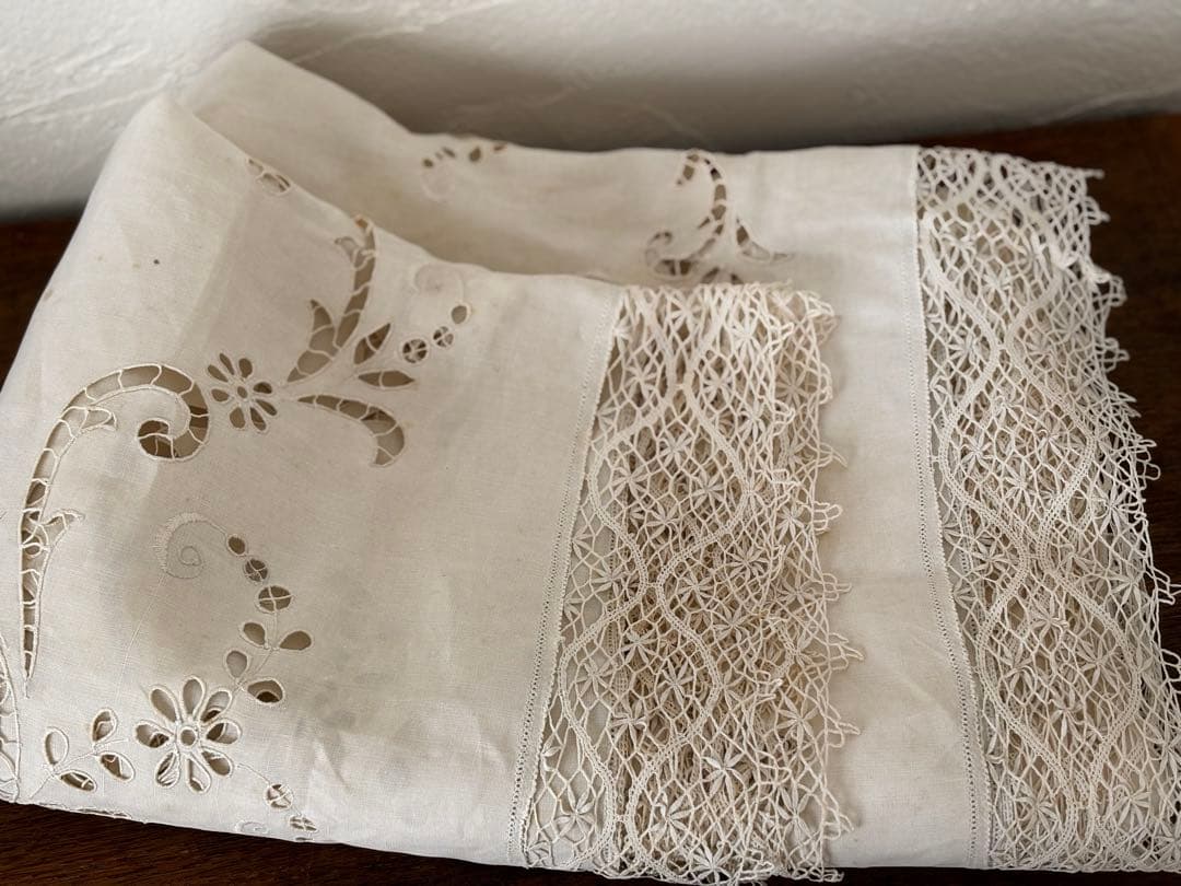 フランス　蚤の市　テーブルクロス　リメイク　ブロカント