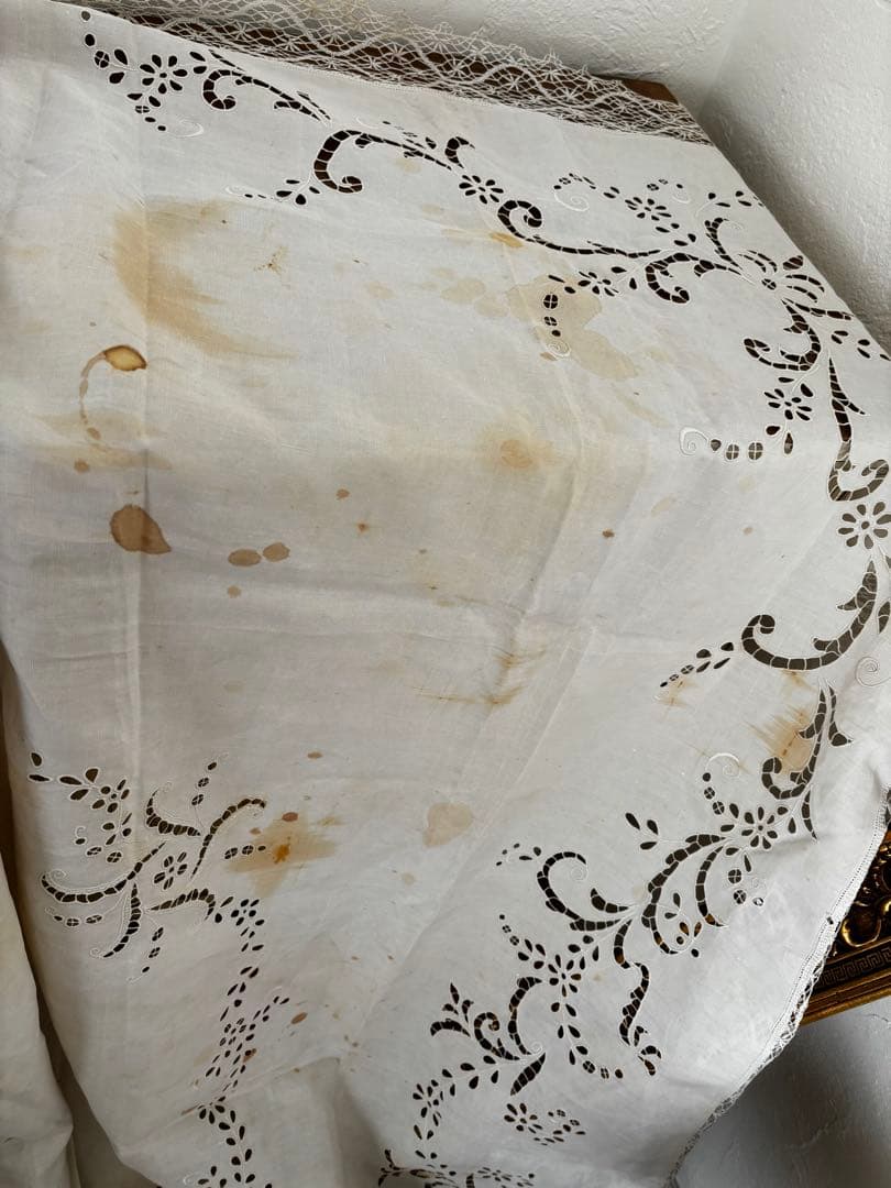 フランス　蚤の市　テーブルクロス　リメイク　ブロカント