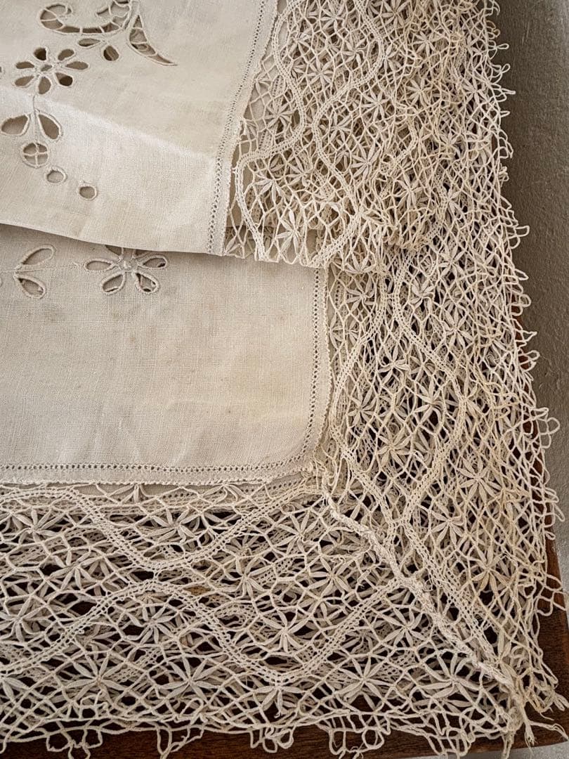 フランス　蚤の市　テーブルクロス　リメイク　ブロカント