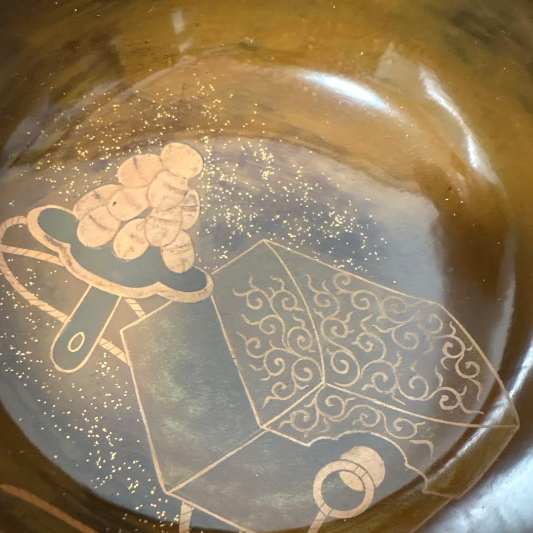 加賀漆器 蒔絵 鶴 翁 鈴 漆器 椀 茶道具 茶器 時代物