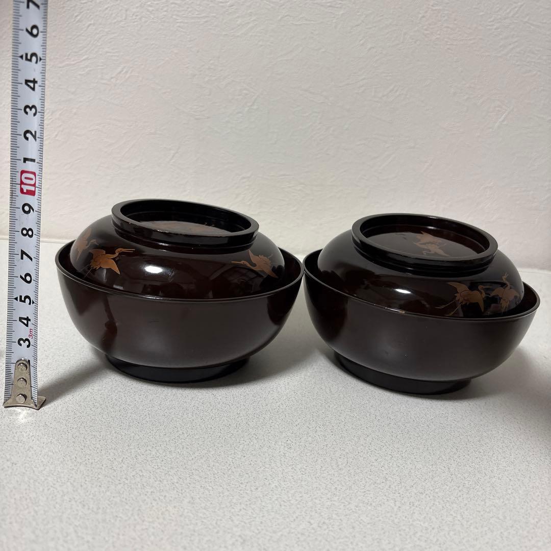 加賀漆器 蒔絵 鶴 翁 鈴 漆器 椀 茶道具 茶器 時代物