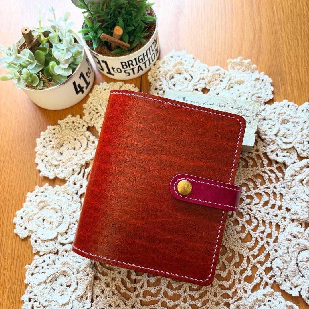 ミニ6 ルガトショルダー システム手帳　牛革　本革　レザー　M6 手帳カバー