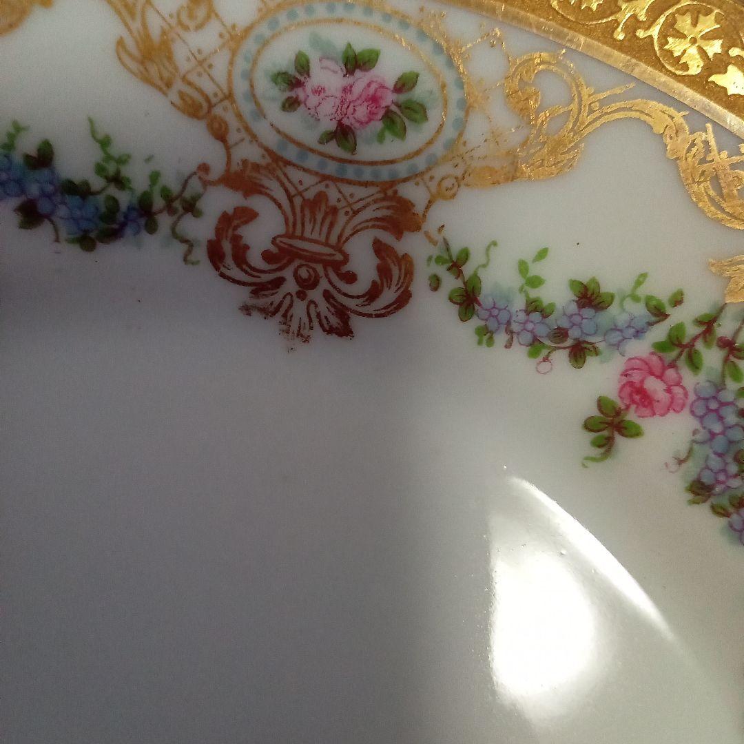 リモージュ フランス 磁器 薔薇 ケーキ皿 食器 小皿