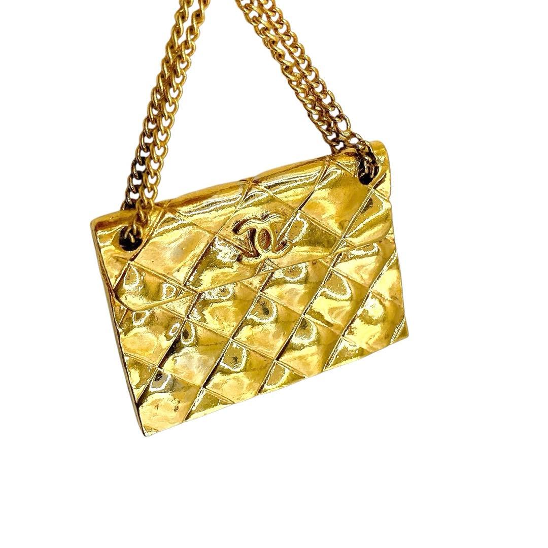 美品✨CHANEL シャネル　ブローチ　ココマーク　バッグ　マトラッセ　ゴールド