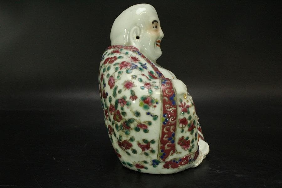 中国美術 色絵 布袋 置物(LC804)