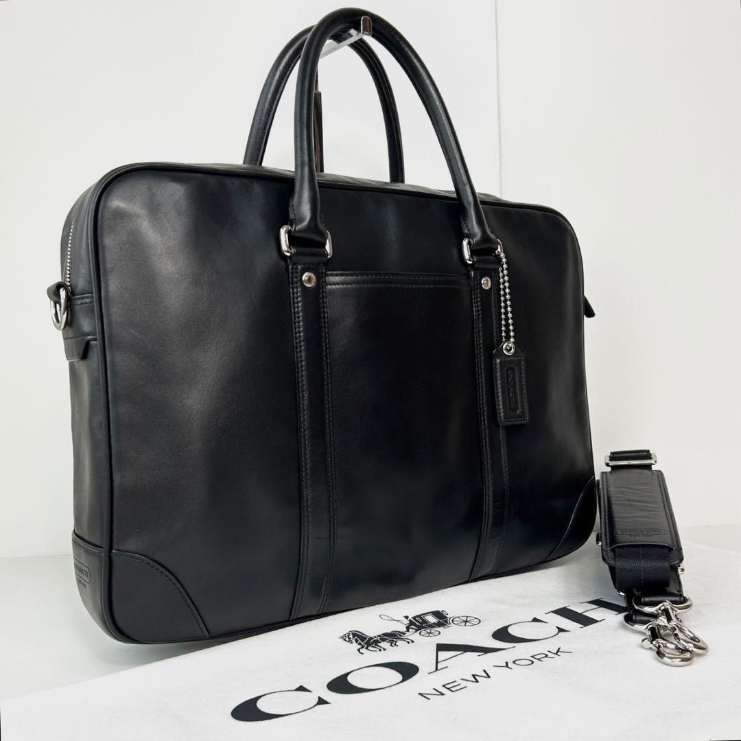 ✅【良品】メンテ済み　コーチ　ビジネスバッグ　COACH ショルダー　レザー