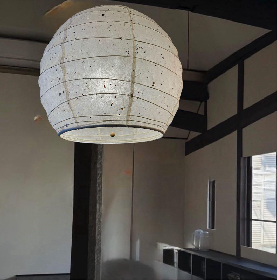 みぃたん様2灯径40㎝チリ入り和紙提灯ペンダント照明