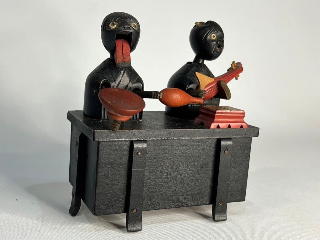 【希少】神戸人形 酒呑おとこと三味線おんな【からくり人形】