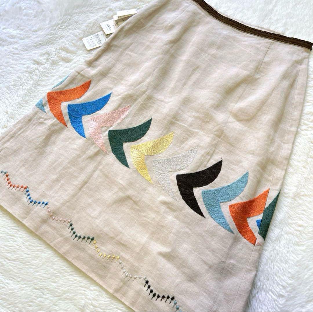 未使用タグ＊ミナペルホネン　BIRD　リネン　スカート