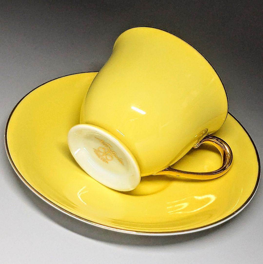 オールドノリタケ ゴールド ハーレクインキャビネットカップ&ソーサー 黄✕金彩