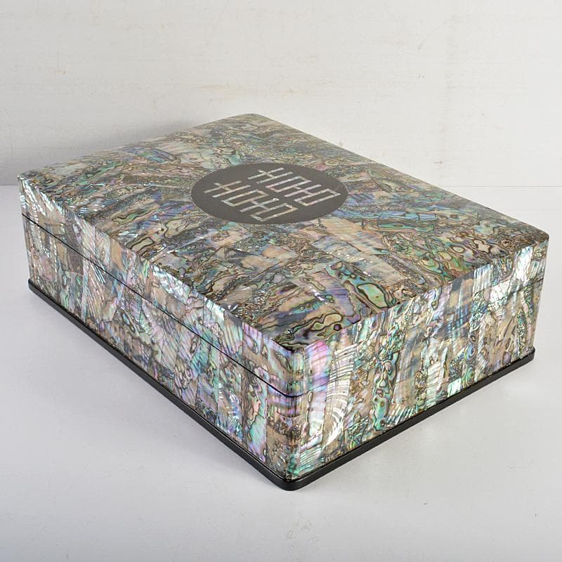 朝鮮美術　漆塗　螺鈿細工　文箱　M　R7345B