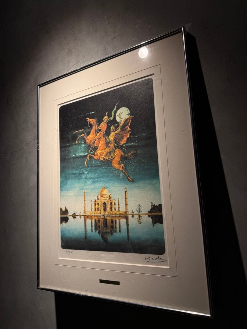 角浩【タージマハルの月】lithograph限定280 エススタンプ