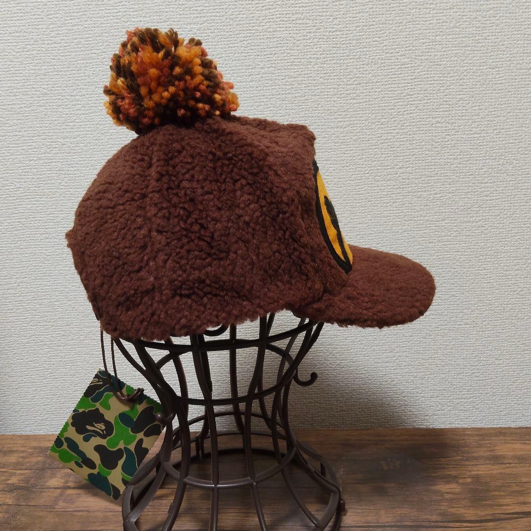APE BAPE MILO FACE ボア フリース キャップ ポンポン付 新品