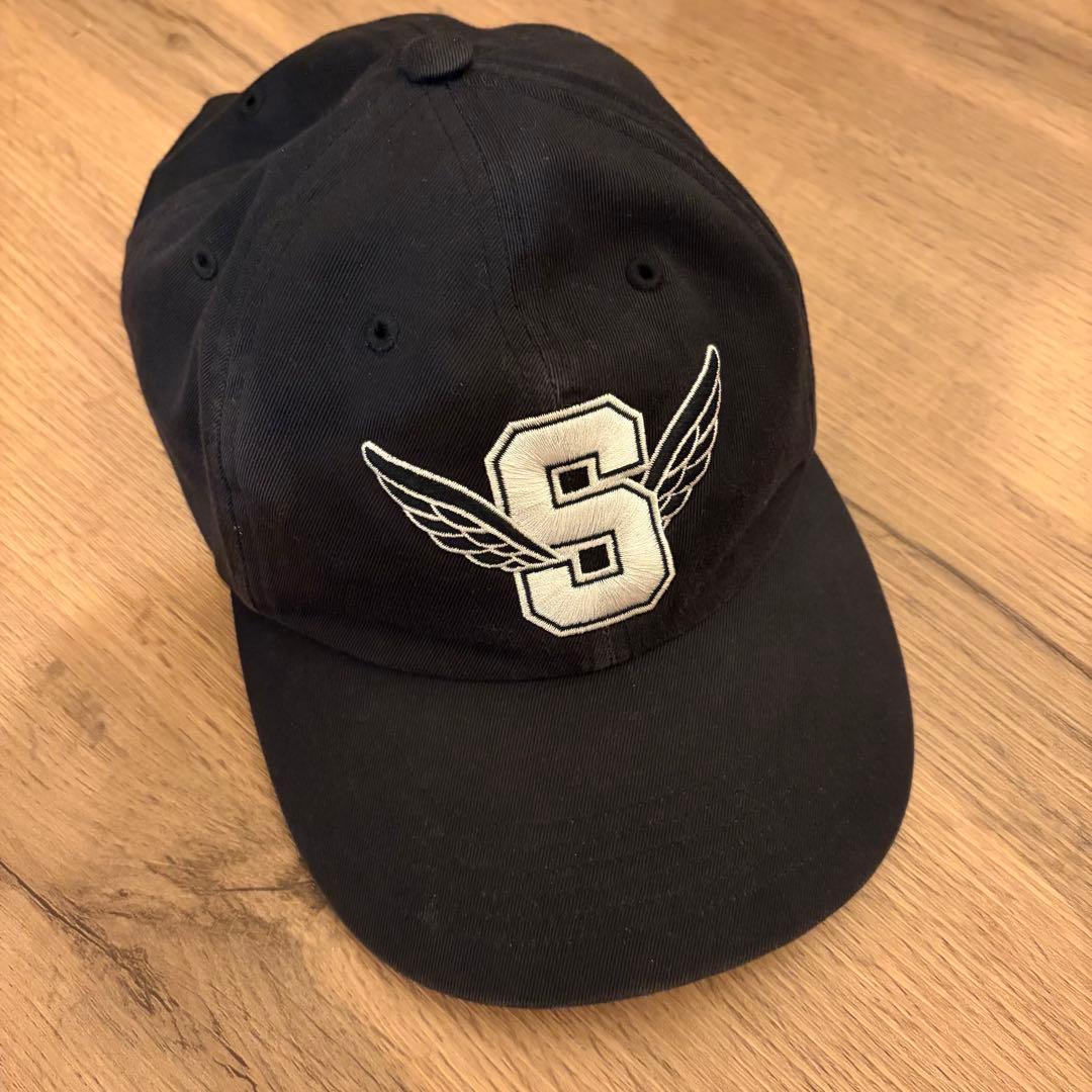Supreme 2025ss wings logo 5panel cap 黒