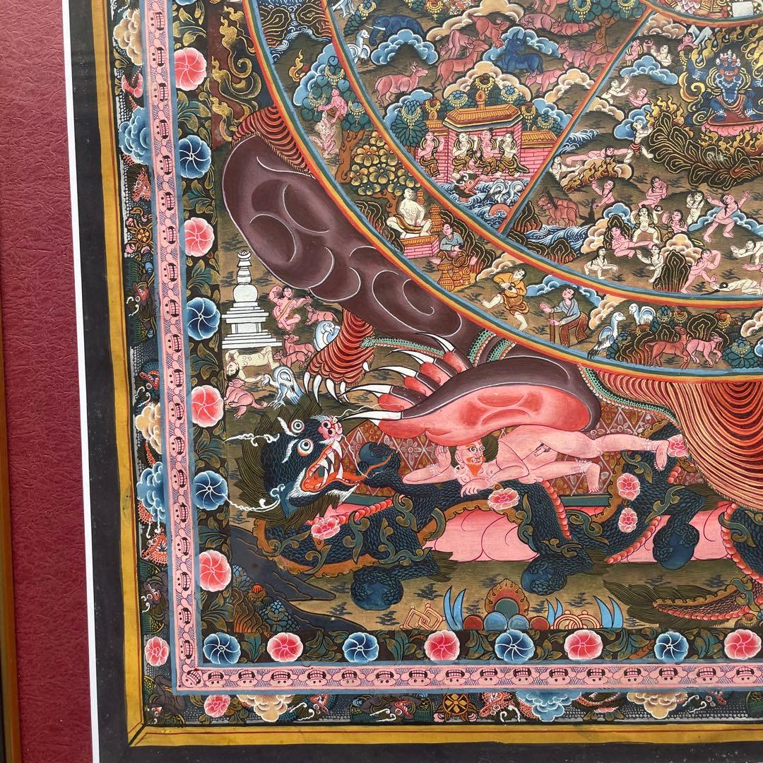 マンダラ絵 伝統的なアジア風 金色フレーム