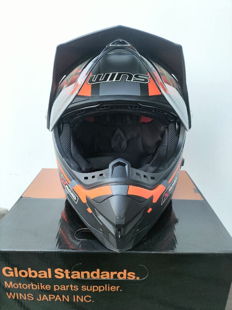 WINS　X-ROAD　ヘルメット　サイズXL マットブラック　オレンジ