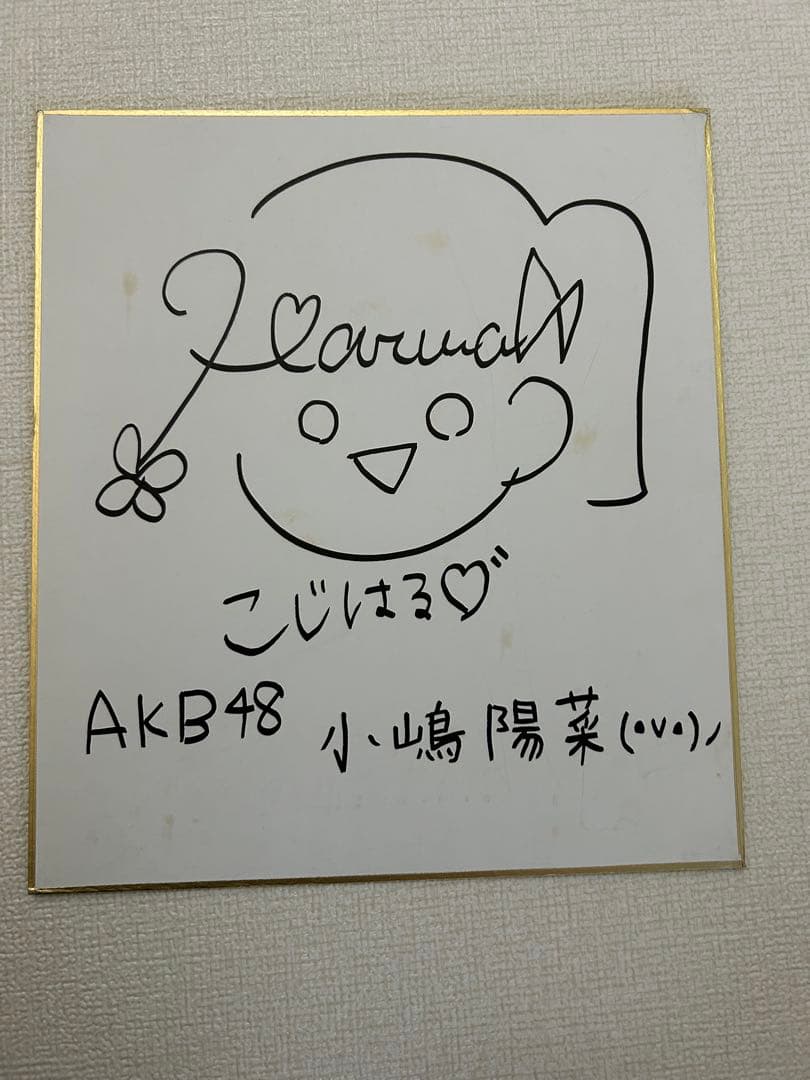 元AKB48 小嶋陽菜 サイン入り色紙