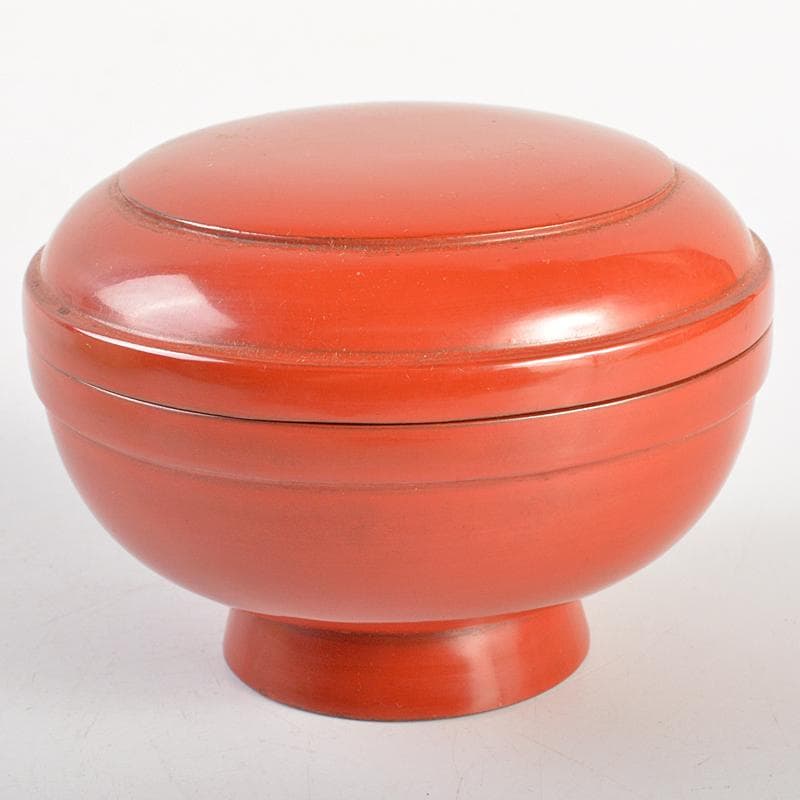 古民具　根来塗　朱塗　薬器　仕覆付　M　R7440