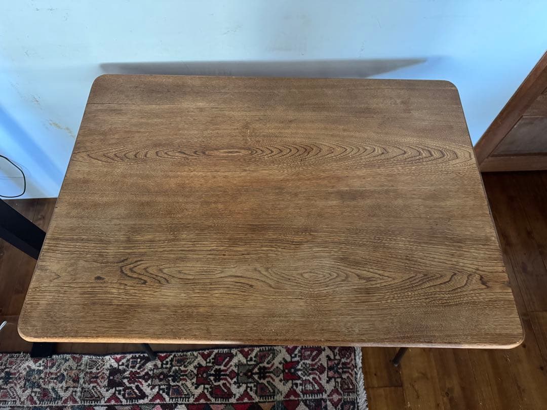 木製ヴィンテージ アイアン脚テーブル