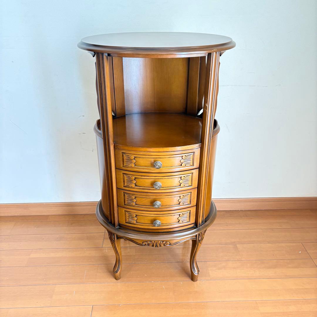 【美品・匿名配送】アンティーク調 猫脚 キャビネット 4段 チェスト コンソール