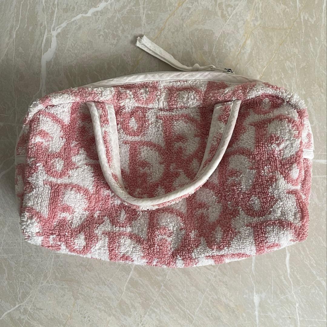 DIORトロッタータオル地 ハンドバック ピンク レア