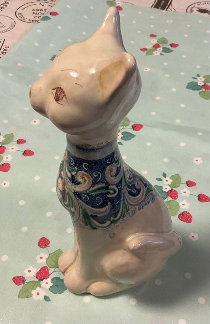 【シチリア伝統工芸品】陶器製 猫の置物