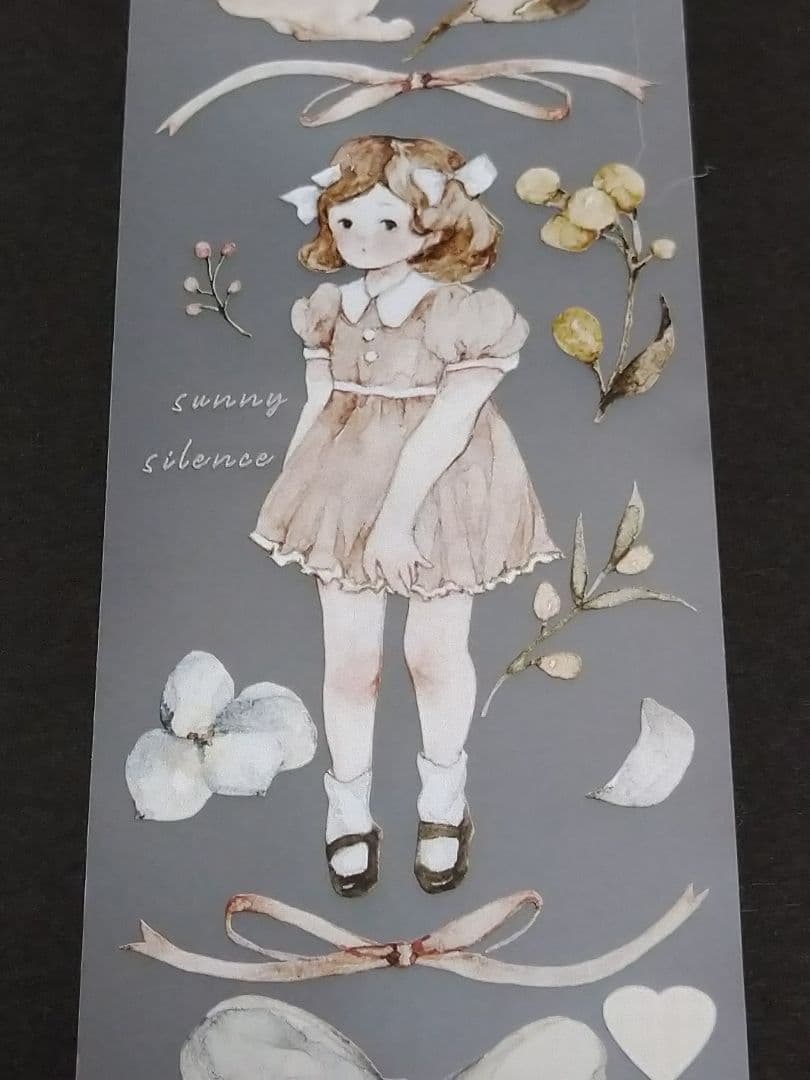 ☆のこり１☆J552＃森系小诗(雾面PET)切り売り海外人物マステ女子
　雀斑茶