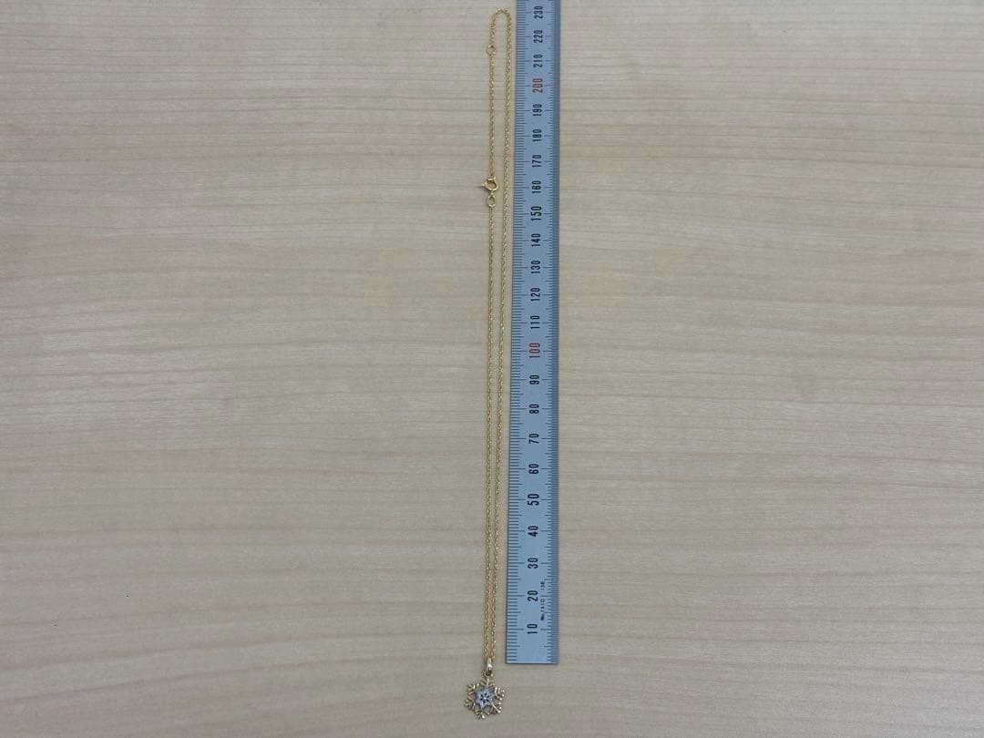 新品 10金 K10 エルサ 雪の結晶 スクリューネックレスアナ雪 ディズニー