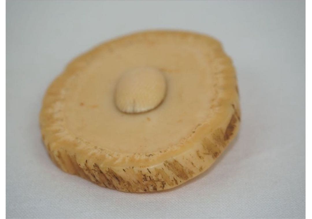 送料無料　時代物　一角提げ物　根付　饅頭　29g