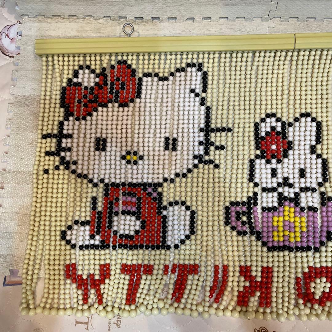 レトロ　ハローキティ　ビーズ　のれん　ビーズカーテン　キティ