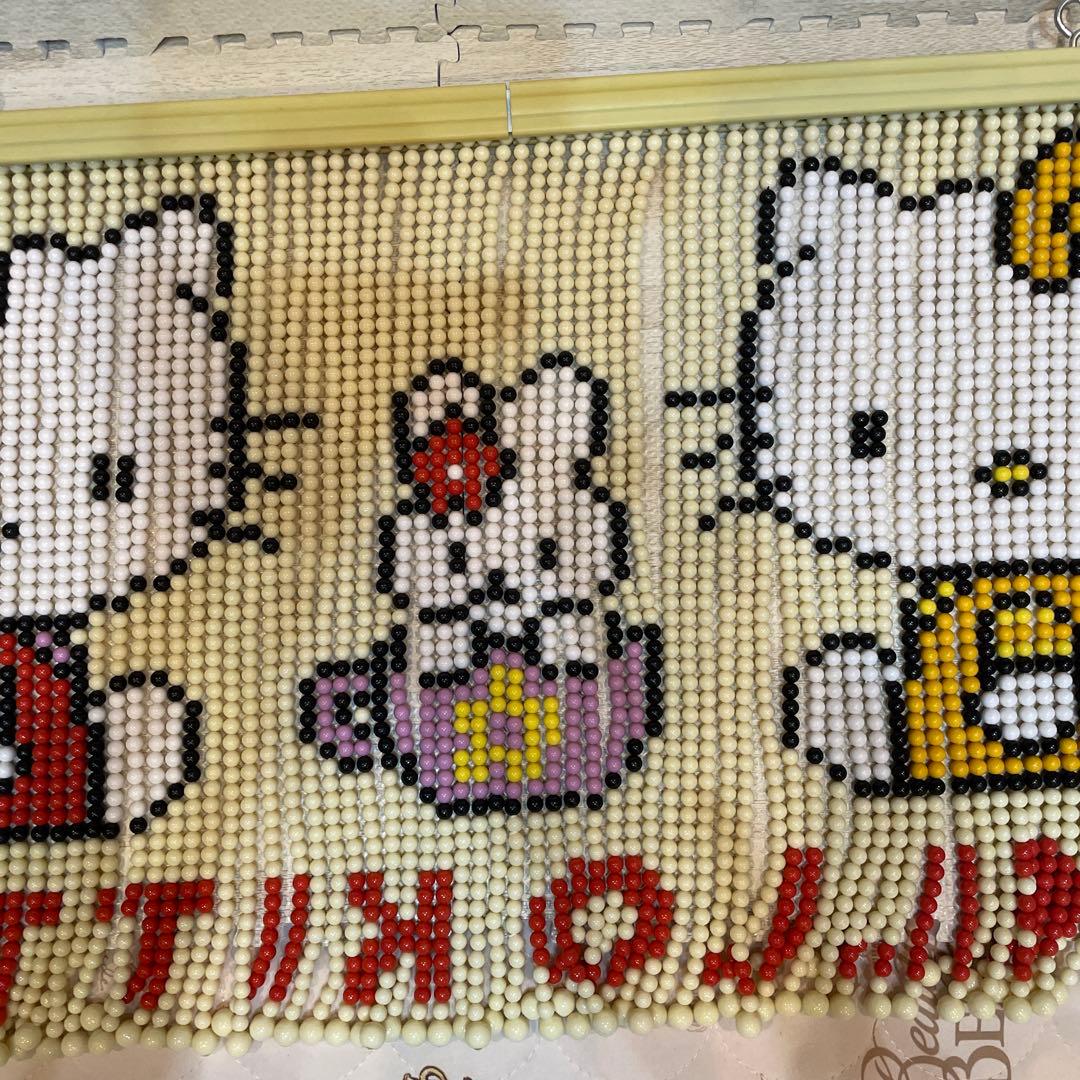 レトロ　ハローキティ　ビーズ　のれん　ビーズカーテン　キティ