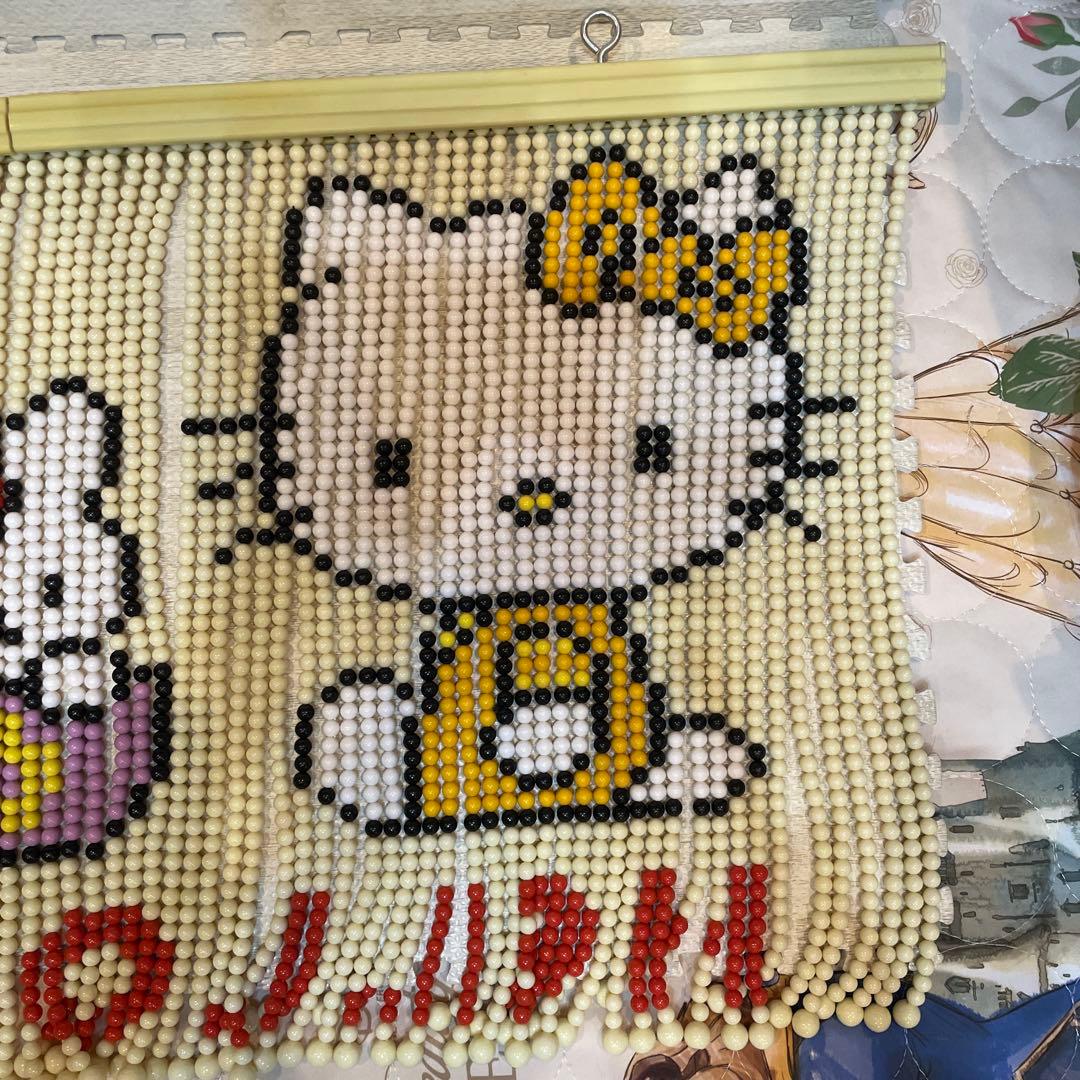 レトロ　ハローキティ　ビーズ　のれん　ビーズカーテン　キティ