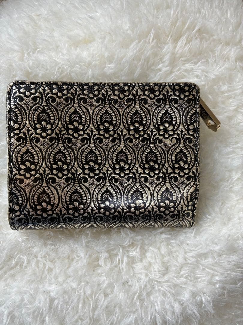 みーぷぅ◡̈⃝︎⋆︎*ANNA SUI 折財布 　ブラックゴールド L字ファスナー