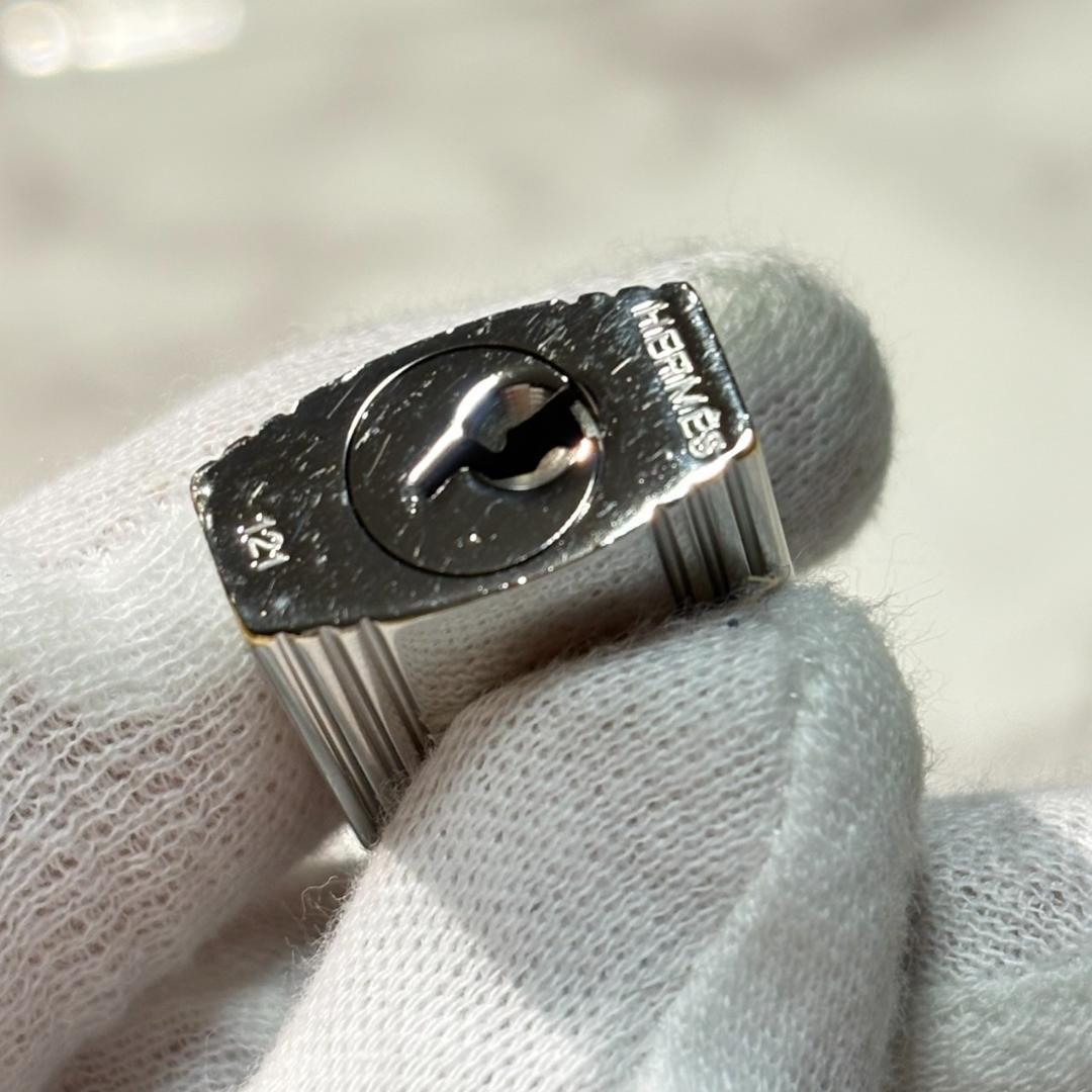 【鏡面仕上】エルメス 南京錠 鍵 No.121 シルバー #B511