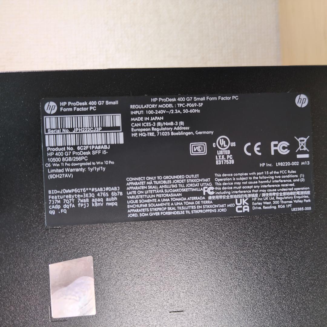 HP デスクトップPC Intel i5 10500 16GB M-628