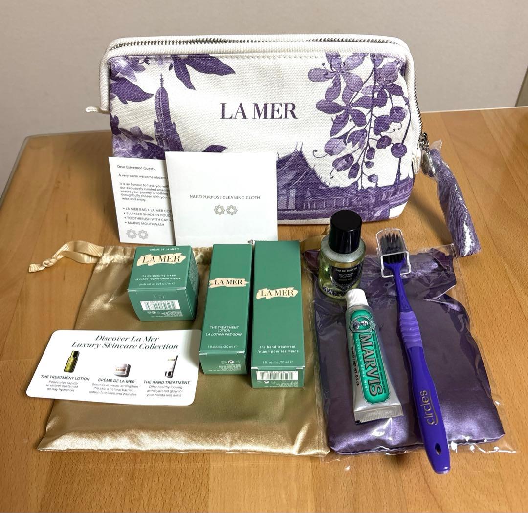 エステチケット付き☆タイ航空　ファーストクラス　ラメール　アメニティパープル