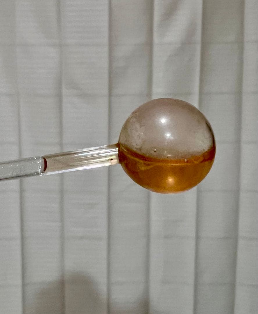 アンティーク　時代物　ウラン　和ガラス　かんざし　簪　球体　江戸ガラス　和装小物