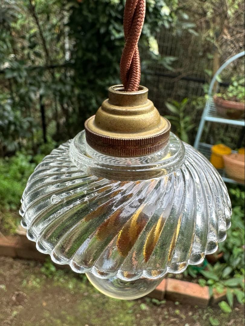 1920年代 フランス アンティーク 螺旋模様の可愛らしいアトリエランプ＊