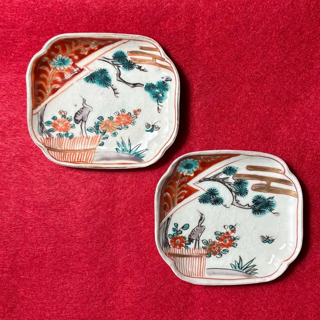 古伊万里　色絵　豆皿　2枚組