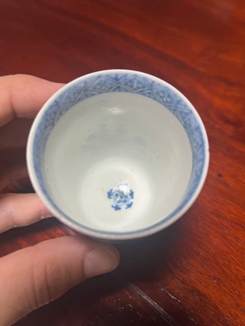 古伊万里　蛸唐草　唐草　たこ唐草　覗き猪口　のぞき　酒器　民藝　民芸　柿右衛門