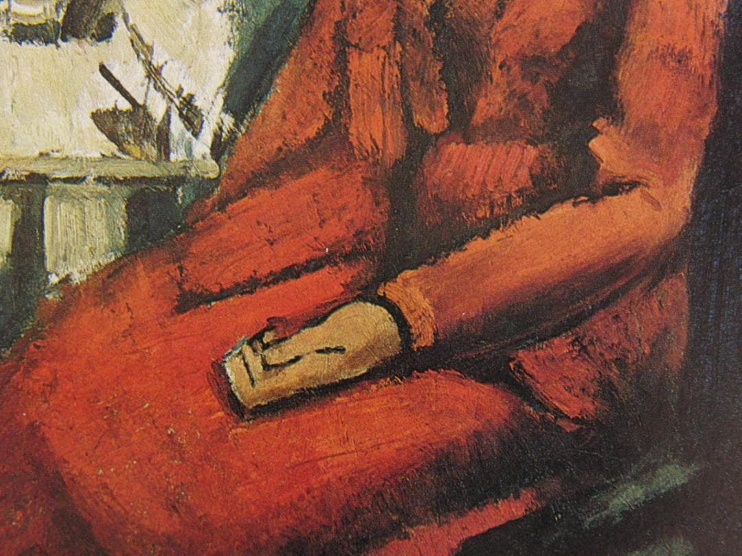 前田寛治、「少女座像」、希少な画集の額装画、オーダーマット付・日本製新品額入り