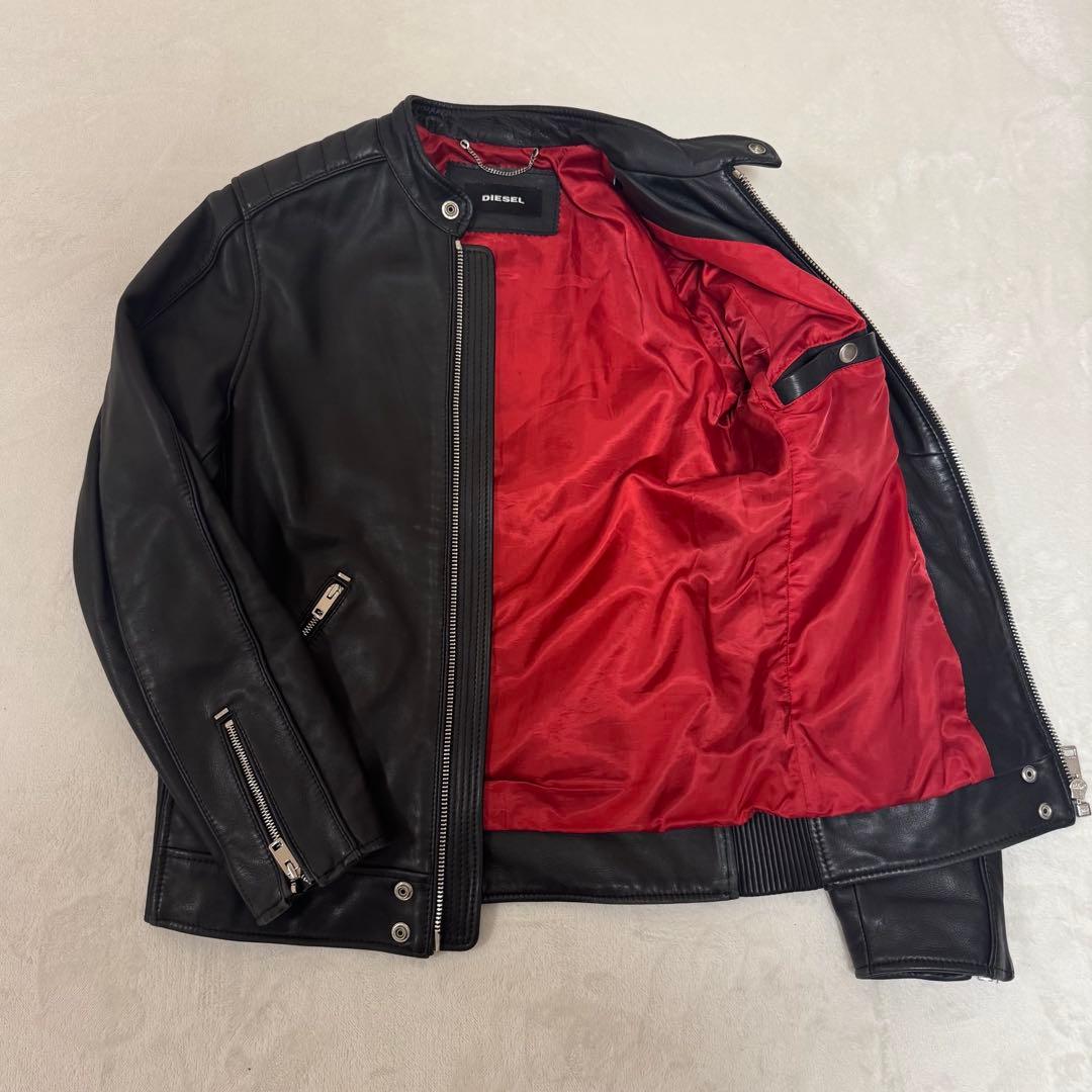 DIESEL ディーゼル シングルライダースジャケット　羊革 シープスキン