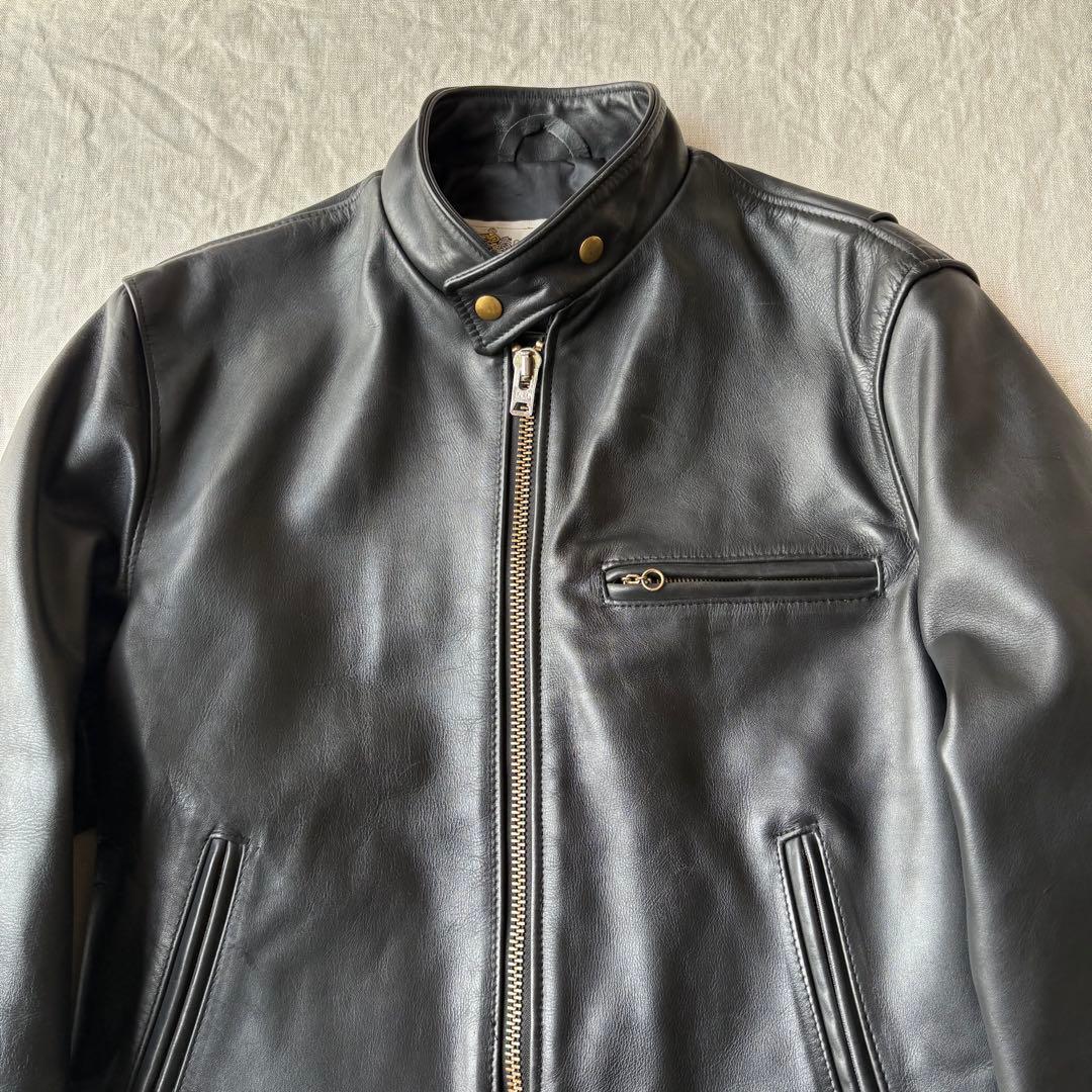 Schott シングルライダース ゴールド金具 TALONジップ 40 ショット