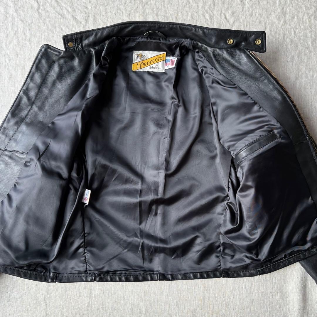 Schott シングルライダース ゴールド金具 TALONジップ 40 ショット