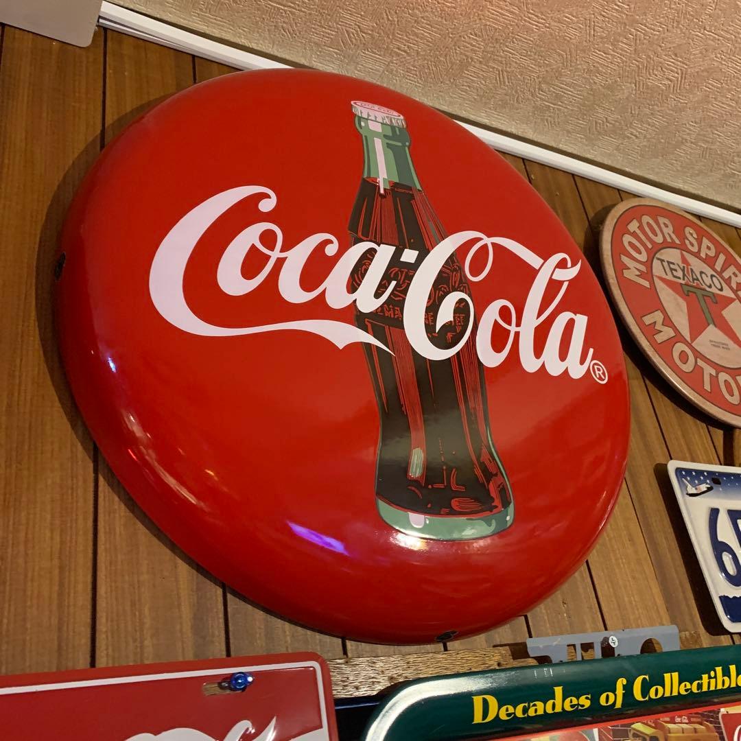 アメリカン雑貨　コカコーラ　ボタン看板　特大　USA 非売品　ノベルティ　貴重
