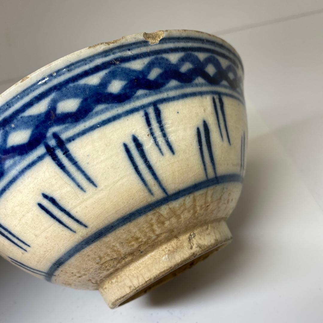 中国清朝時代　青花鉢2客　口径約16㎝東Y7-0403⑥タトチ