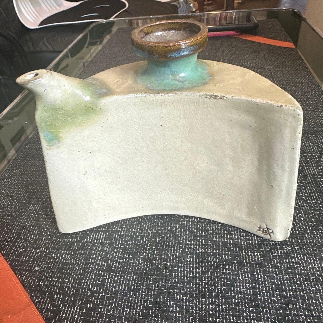 値下げします 沖縄　琉球陶器　人間国宝　金城次郎　壺屋焼　魚文酒器　民芸琉球陶器