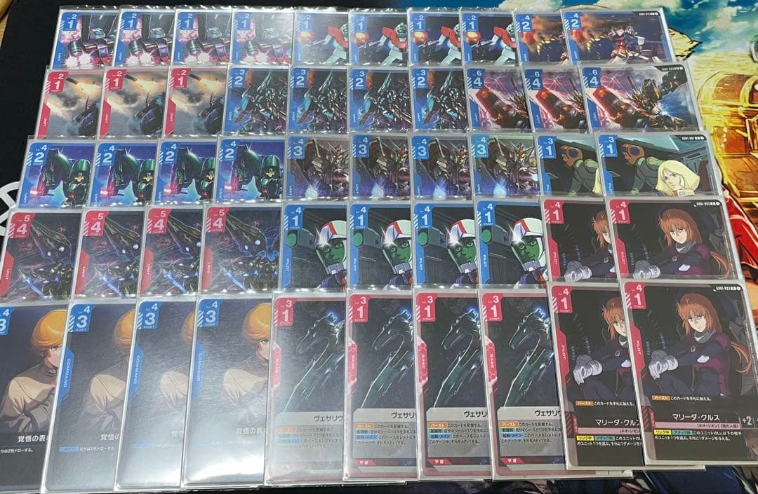ガンダムカード　赤青バンシィ　赤青マリーダ　クシャトリヤ　デッキ